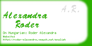 alexandra roder business card